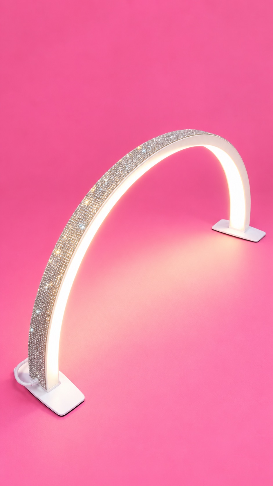 Lámpara de arco con acabado de diamantes para estética