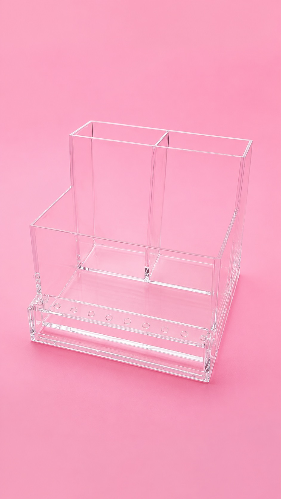 Organizador de sobremesa transparente para productos de manicura
