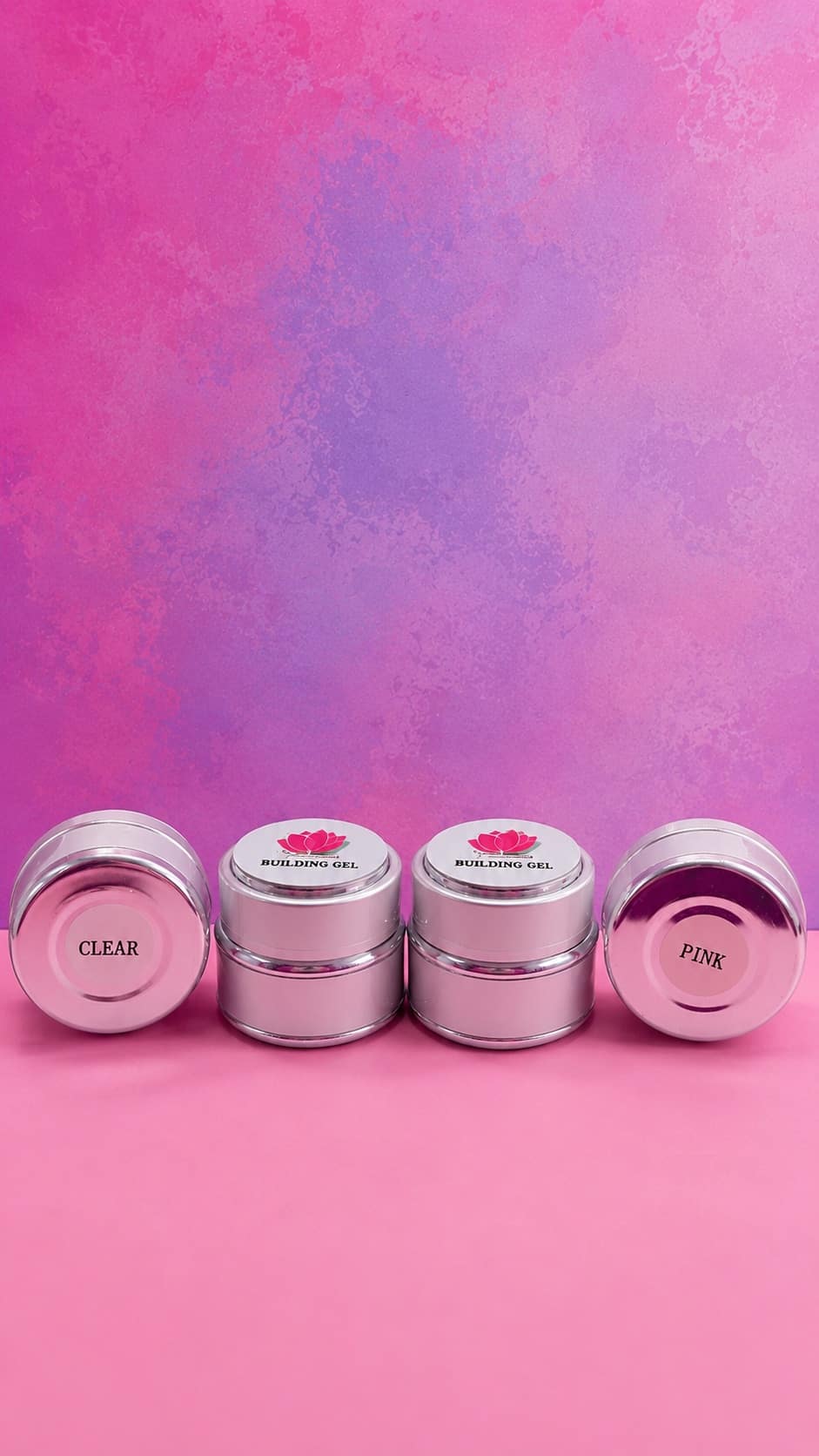 Gel constructor rosa y transparente
